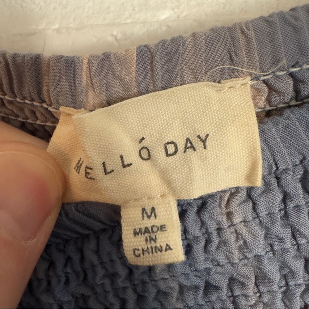 Mello Day Tie Dye Tiered Midi Skirt Blue Peach Boho Flowy Size M - Picture 5 of 6